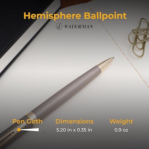 Vista 31 de Bolígrafo Waterman personalizado Bolígrafo Waterman Hemisphere grabado con acabado inoxidable cepillado y borde plateado. Bolígrafo de regalo