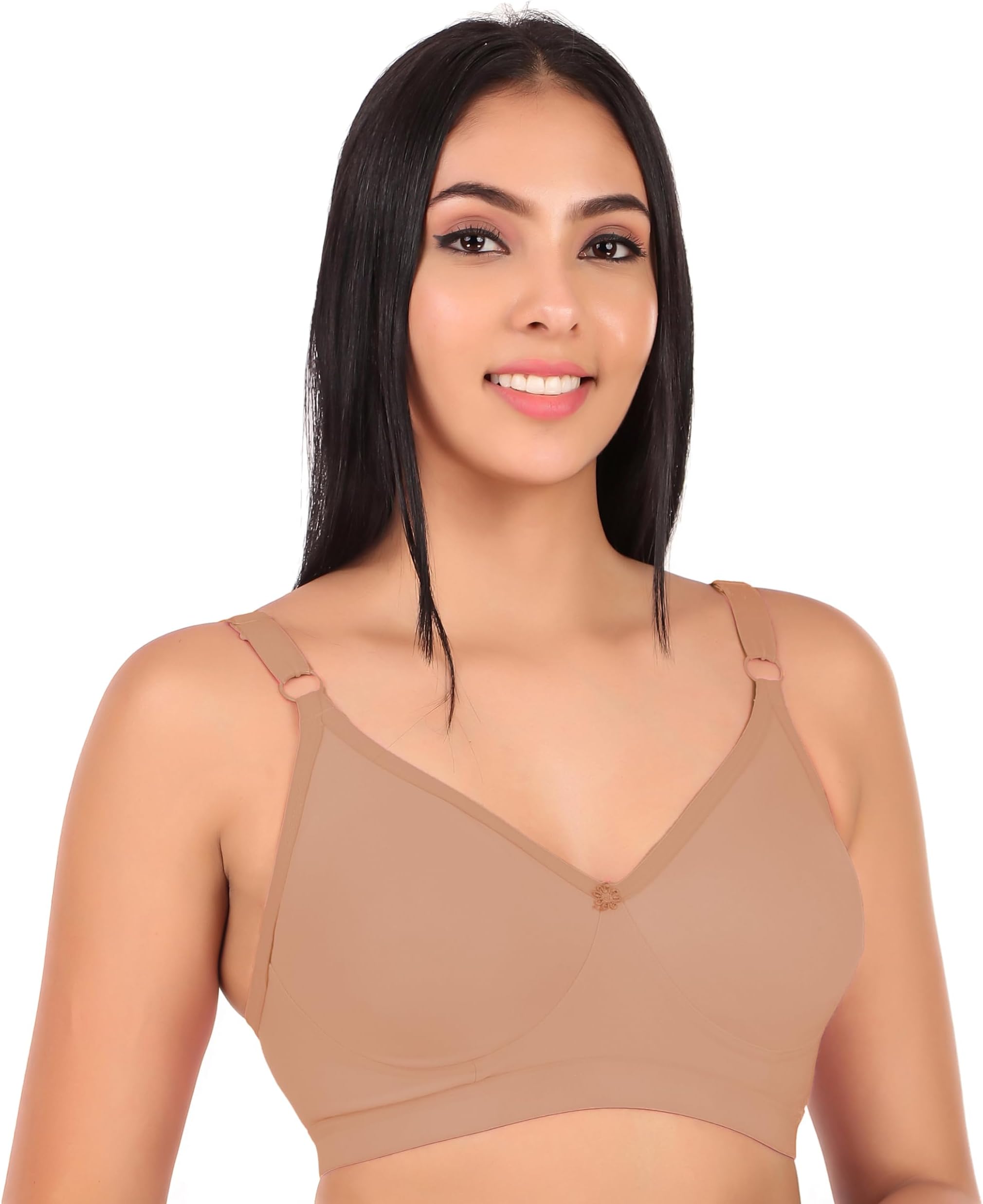 Clothonics Womens Non-Padded Non-Wired Seamless Double Layered T-Shirt Bra