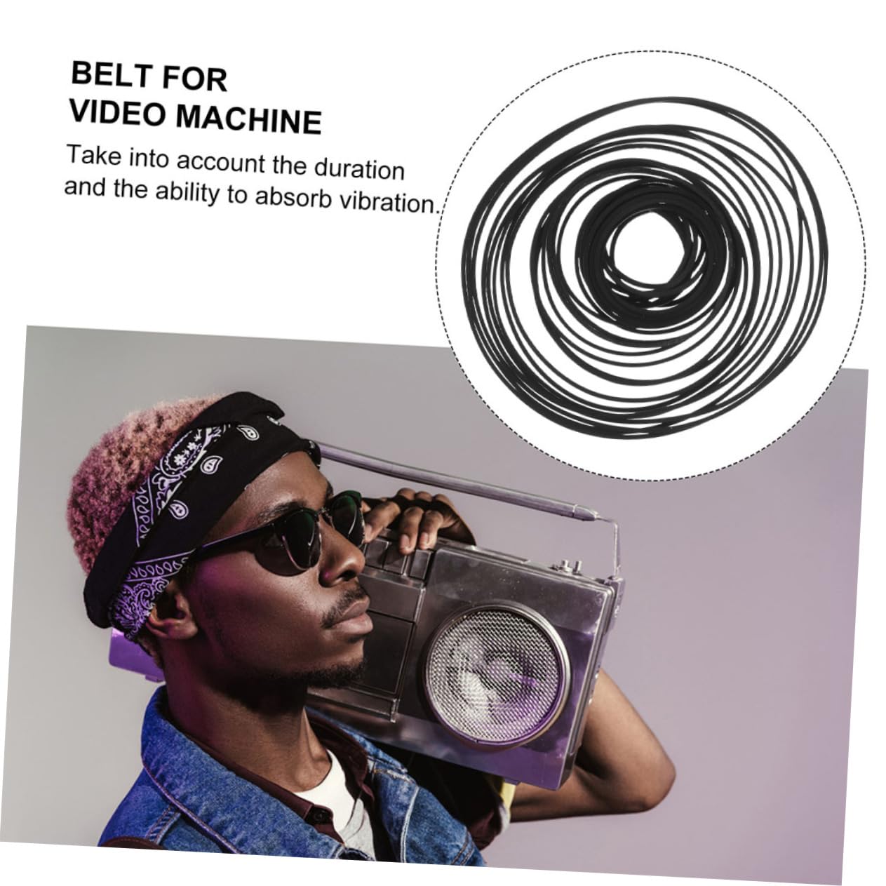 FUNOMOCYA 1mm Square Cassette Belts 90pcs Cassette Tape Player Belts for Record Players Recorders Tape Machines Mixed Sizes