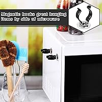 Vista 7 de LEIFIDE Gancho magnético de base redonda con clip de acero, placa cromada, soporte magnético para herramientas, soporte resistente para colgar