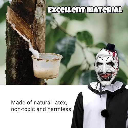 Miniatura 5 de Máscara de payaso de arte del payaso, máscara de payaso asesino de miedo ideal para cosplay, perfecta para escenas espeluznantes de Halloween