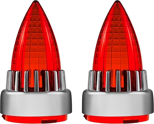 FATECIM Cubiertas de luz intermitente de 2 pulgadas, repuesto supersónico, lentes rojas, clip para Softail Street Road Glide Fat Boy Sportster Dyna