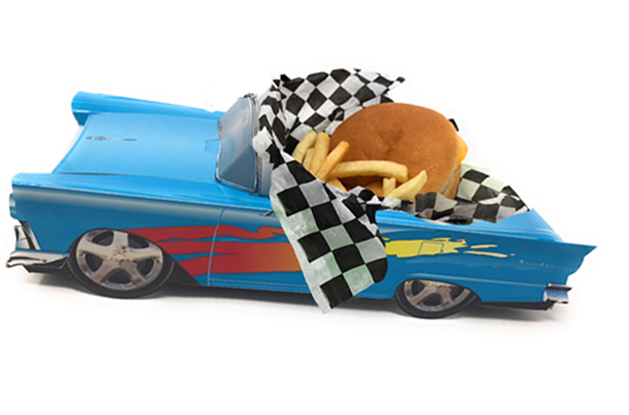 Buy 12 Classic Car Party Food Boxes Blue 1957 Chevy Hotrod with