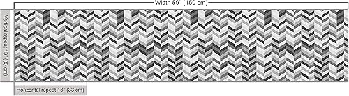 Miniatura 5 de Ambesonne Grey Chevron Faux Suede Fabric by The Yard, Herringbone Geometric Minimalist Fractal Waves Image, for Indoor Outdoor DIY Projects
