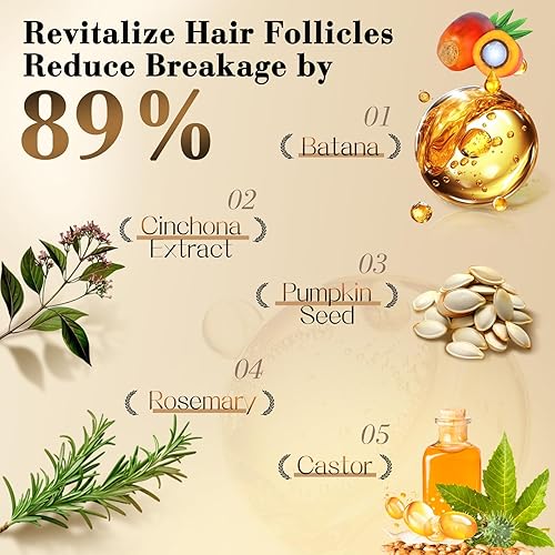 Miniatura 2 de Aceite de batana para el crecimiento del cabello y aceite de Cinchona incluye aplicador de cuero cabelludo, reparación del cuero cabelludo y cabello