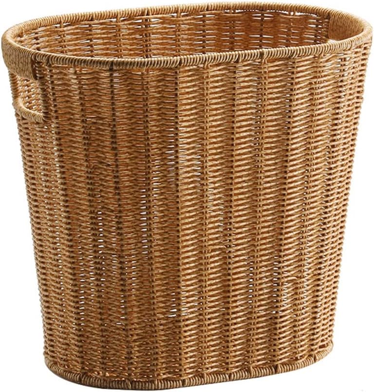 Dirty Clothes Basket Imitation Rattan Dirty Clothes Basket Hotel Bathroom Laundry Basket Dirty Clothes Storage Basket (Braun 35.5 * 23.5 * 32cm)