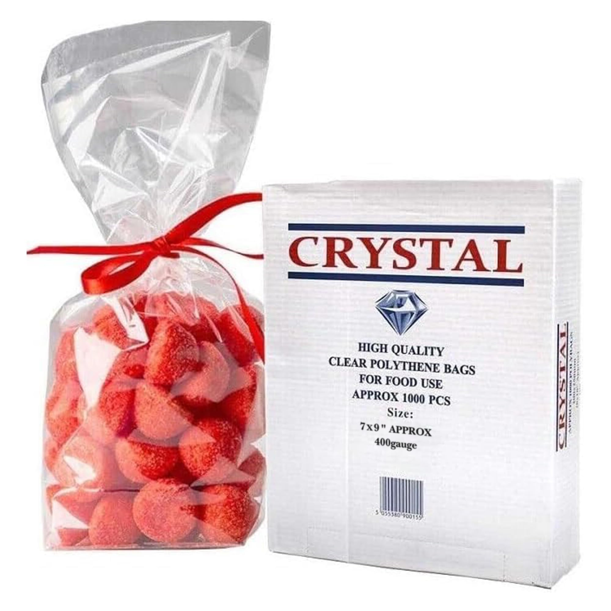 Tezraftaar Clear Tezraftaar® 1000 X Plastic Food Storage Bags 7" X 9" 400Gauge Crystal Food Freezing Bags