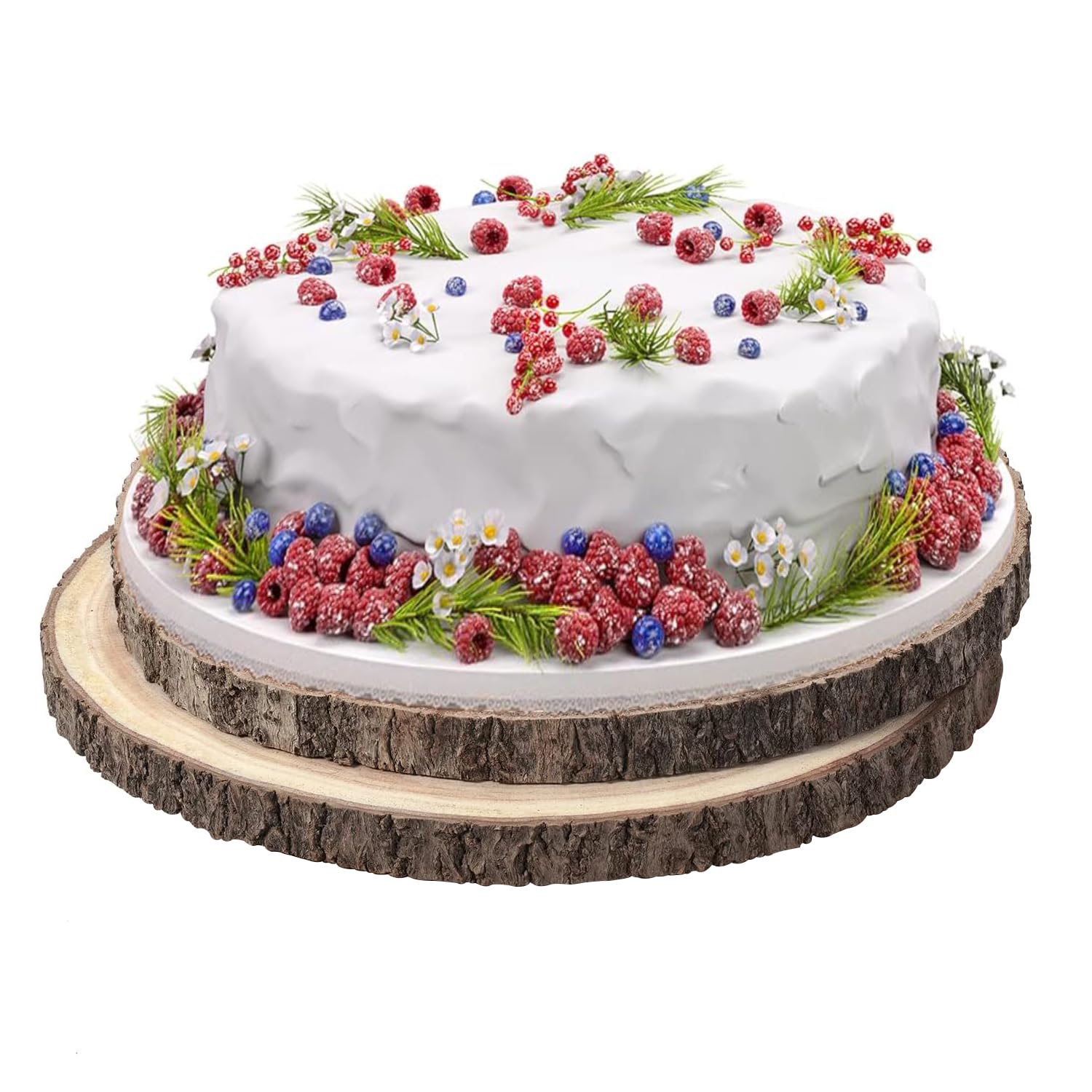 TourKingLog Slice Cake stand,Wood Cupcake Stand 11.4-12 in for Tea Party, Coffee Break, Festival, Birthday etc Display Board,Serving Platter Table Centerpiece