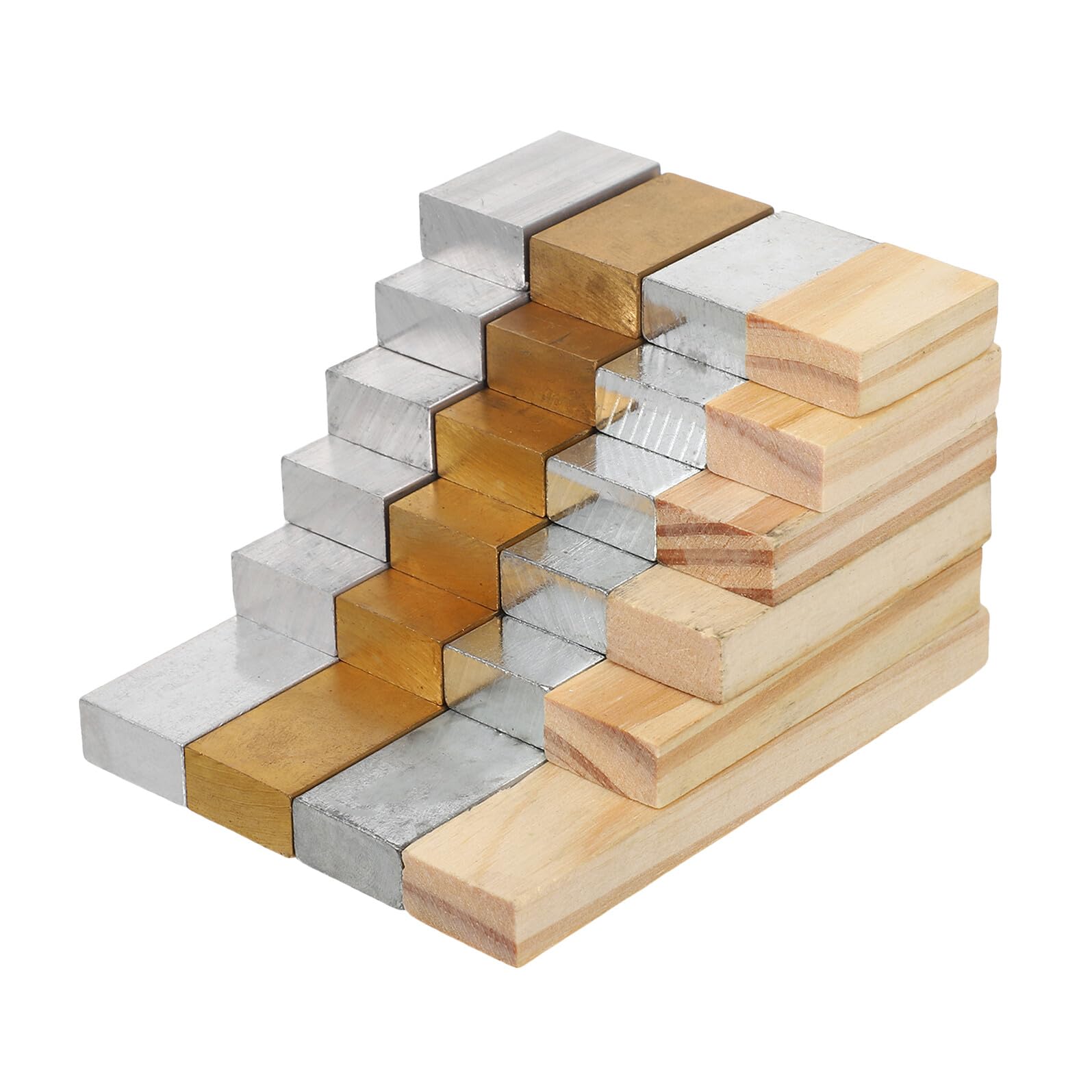 Cabilock Bloques de Densidad Rectangulares para Física Científica Juego de 24 Piezas Multimateriales Bloques Didácticos para Aula y Laboratorio Escolar Identificación y Medición de