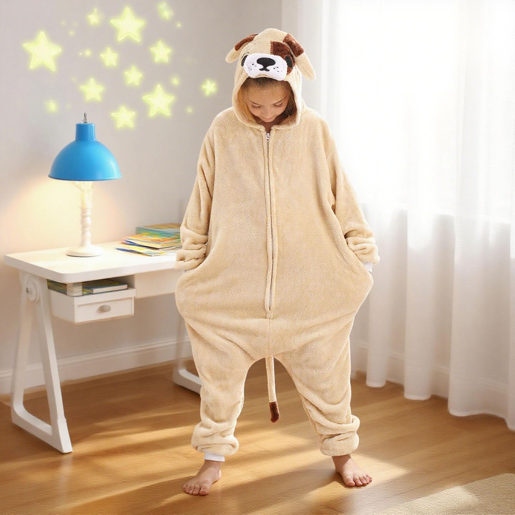 WAFUNNE Costume grenouillère animal pour enfants, garçons, filles, femmes, hommes, cosplay, Halloween, bouledogue
