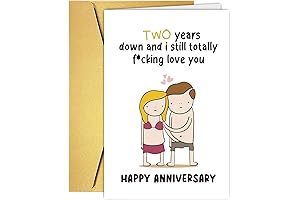 UUEFKTN Funny Two Years Anniversary Card Gift For Couple Husband Wife, Lovely...