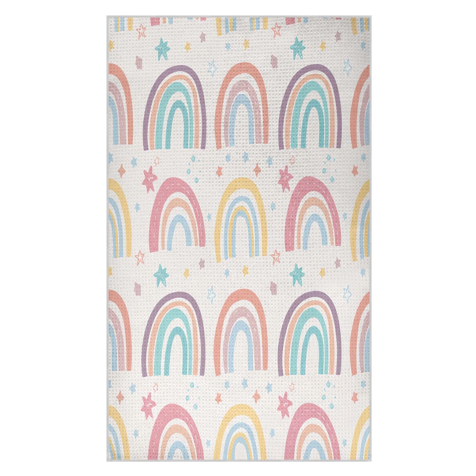 BURSTDDY Rainbows Kitchen Towels,Absorbent Dish Towels 1 Pack