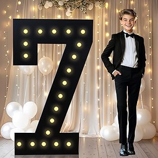 LOBOOM 4FT Marquee Light Up Numbers, Black Giant Marquee Number Big Mosaic Number for 7th 17th 70th Birthday Party Decorations Backdrop 7 Anniversary Decor, Pre-Cut Frame Large Number 7