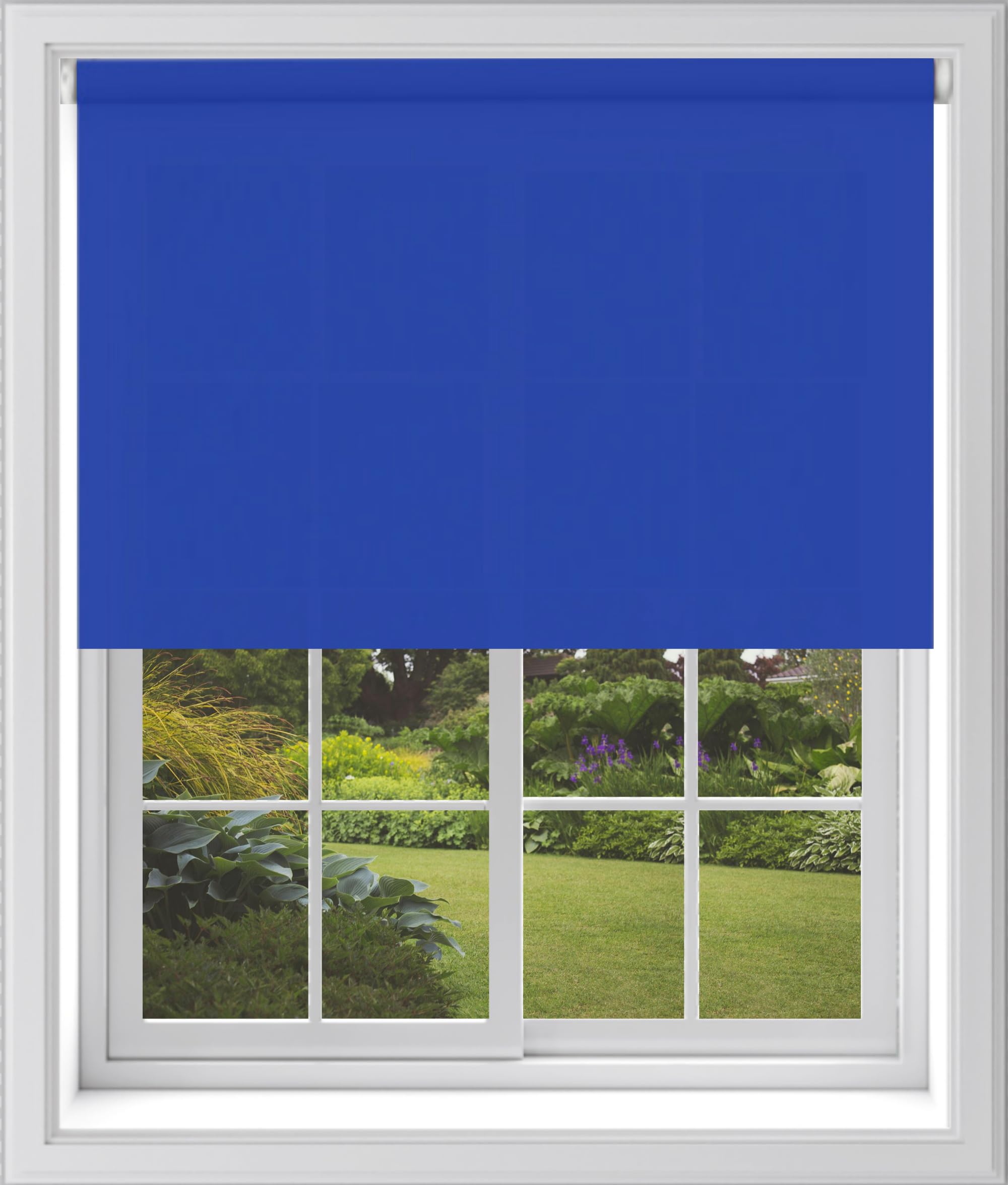 Caecus Electric Blue Blackout Roller Blinds Made To Measure Window Blinds Easy Fit Child Safe Thermal Properties Home Office Fitting Included Up To 210cm Width x Up To 160cm Drop — image 1