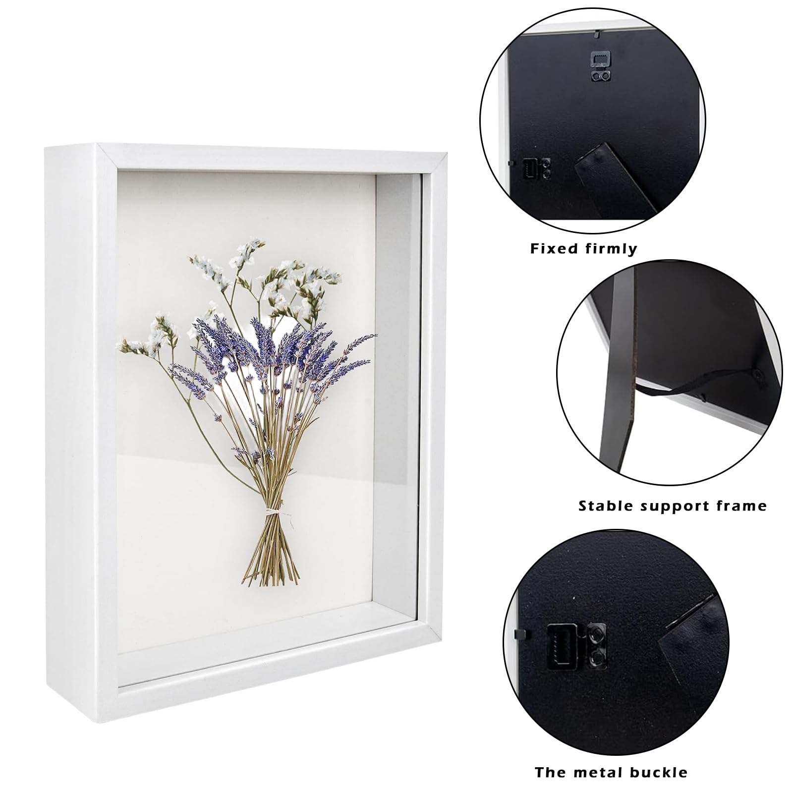 Marco De Fotos 3D Gigmeta 20x20 Cm - Con Profundidad De 4.5 Cm Para Rellenar Con Flores, Recuerdos O Objetos | Ideal Para Manualidades, Bodas Y Regalos Personalizados