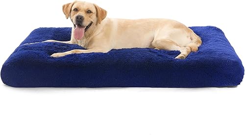 Miniatura 1 de Cama de felpa para perros, cama de almohada para perros grandes, cojín de piel sintética, cama mullida para perros, cama antideslizante para