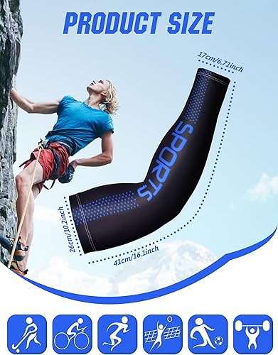 Miniatura 3 de 6 pares de mangas de protección solar UV para brazos, manga deportiva de enfriamiento antideslizante, calentadores de brazos de seda de hielo para