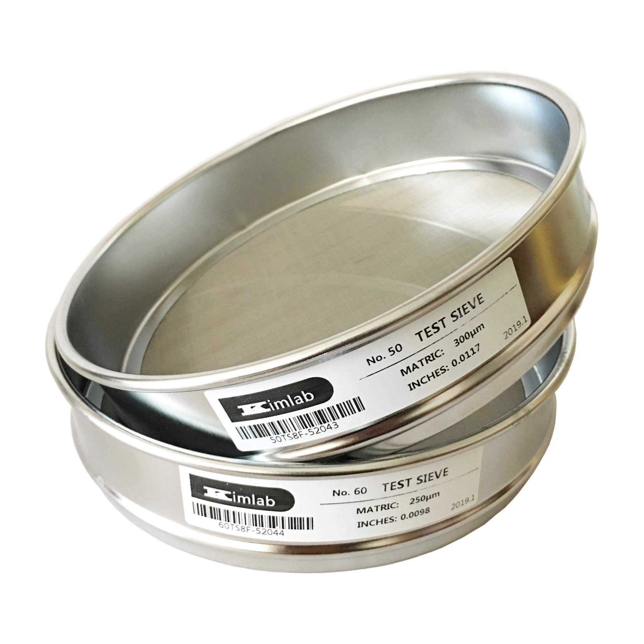 KimLab Economy Test Sieve #50 / 300μm Mesh Size,304 Stainless Steel Wire Cloth, 8" Diameter
