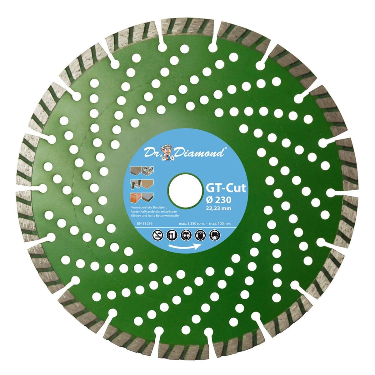 Dr. Diamond de diamante GT de Cut Diámetro 230 – 350 mm para hormigón, universal, General materiales de construcción, ladrillo, waschbeton, 350 / 20,0 mm, 1