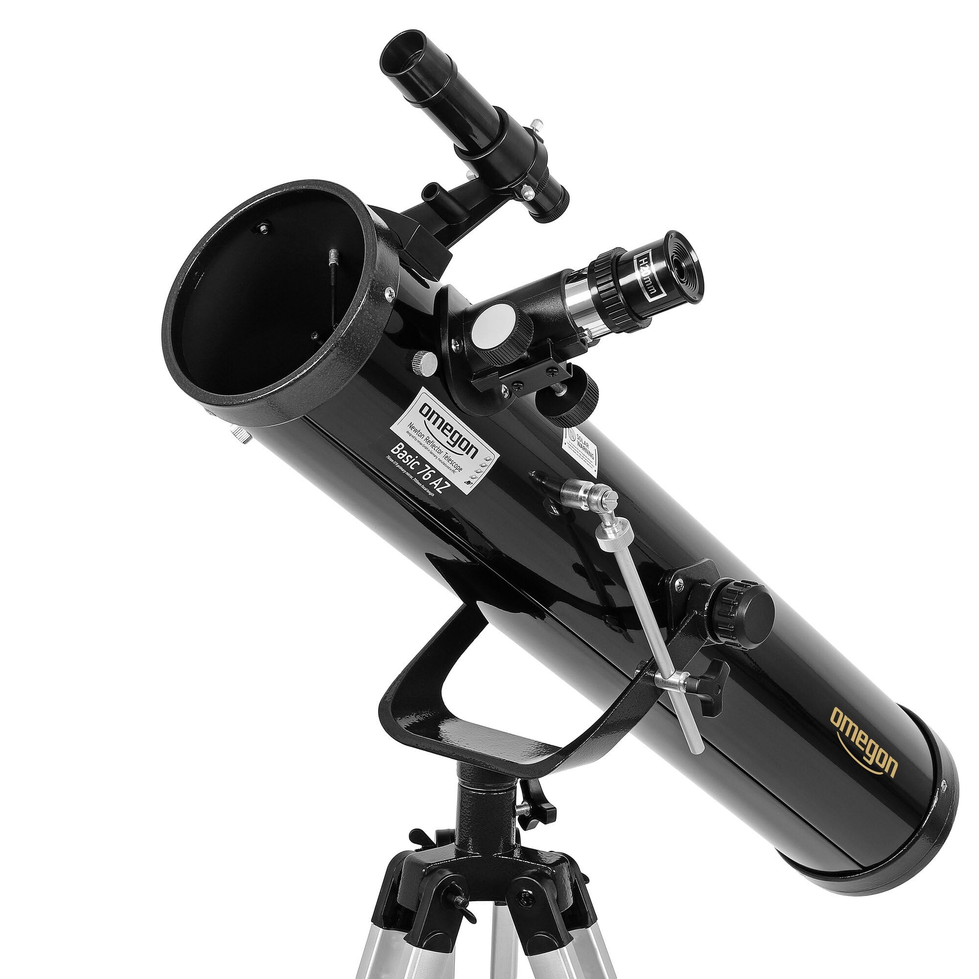 Telescopio Omegon N 76/700 AZ-1 | Telescopio a specchio per principianti | Montatura azimutale | Compatto e leggero | Per la Luna e i pianeti | Telescopio astronomico per giovani e adulti