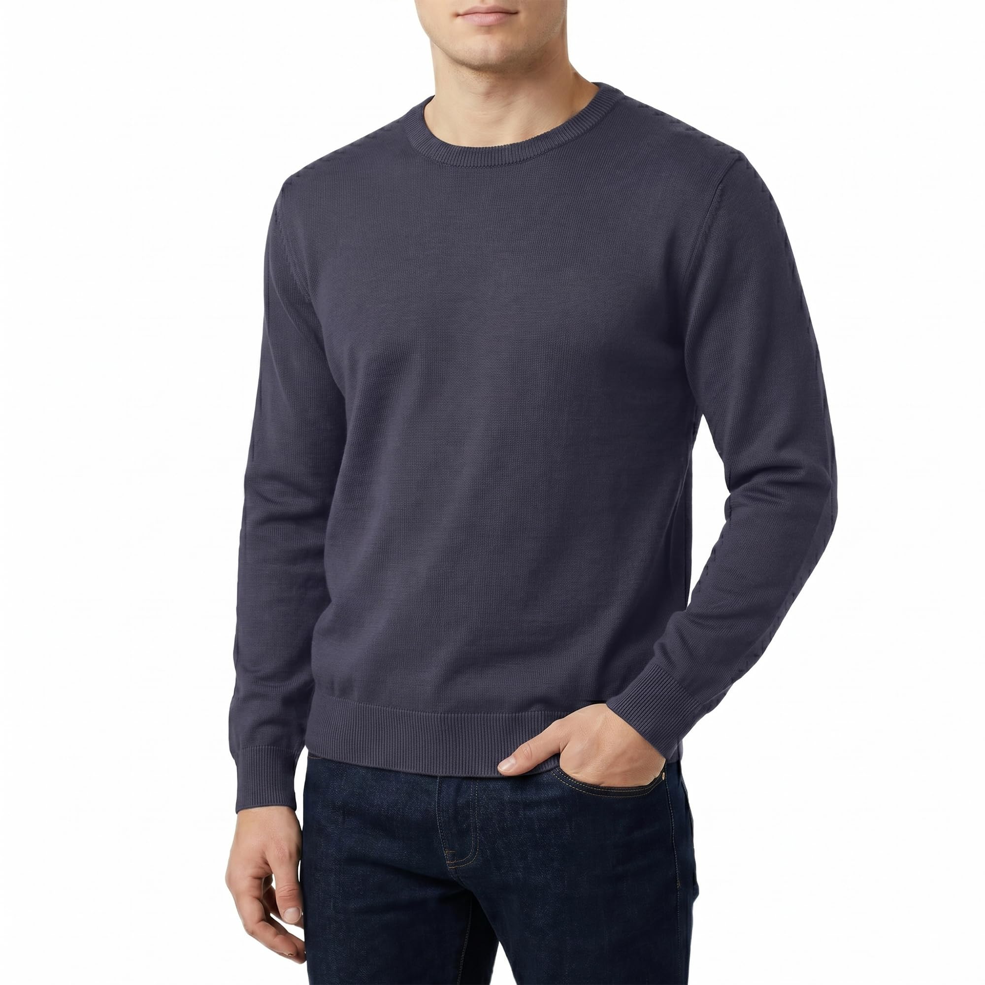 Castle Point Maglione Uomo 100 % Cotone, Pullover in Maglia con Girocollo o Scollo a V, Leggero Classico per Tutti i Giorni e Stile Casual