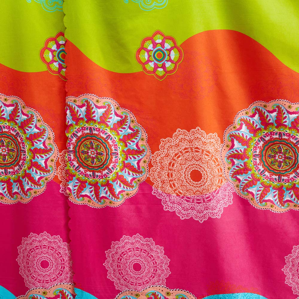 ZIQINPSQ Bed Canopy Canopy Bed Curtains, Bohemian 4 Corner Post Bed Curtains for Adults Girls Bedroom Decor (Double, Multicolor C) - Image 3