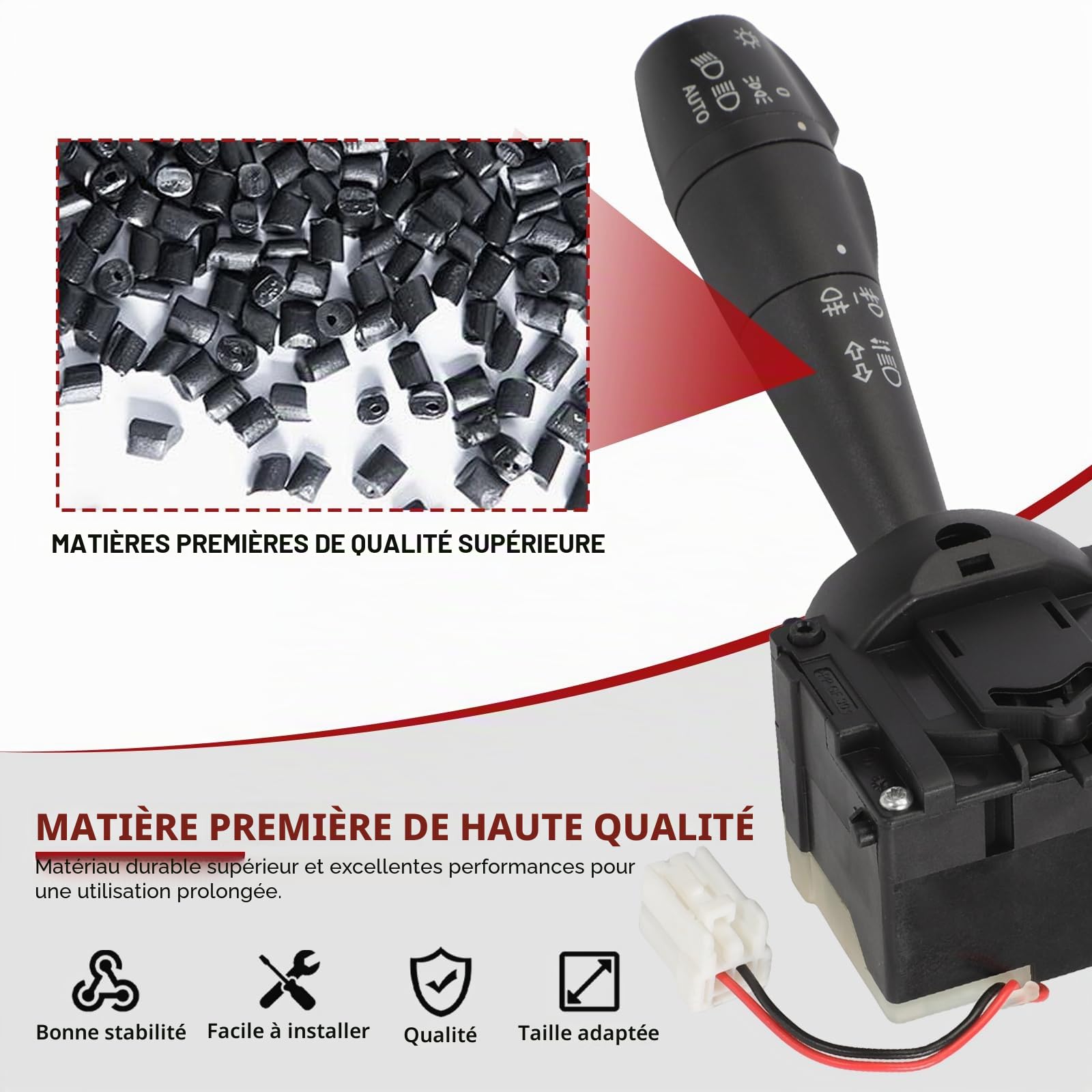 Commodo pour Clio 4 Twingo Trafic 3 Captur 1, 8201167992 Interrupteur Colonne Direction Phare Pour Clio IV Captur I Twingo III Trafic III Commutateur 255675887R 255405718R Commande Clignotant Phares