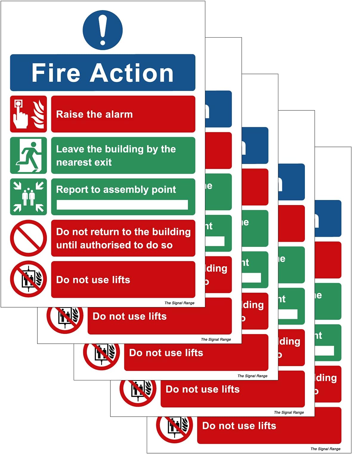 Pack of 5 safety signs - 140mm wide x 210mm deep self adhesive vinyl ...