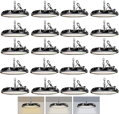 Miniatura 1 de Luz LED UFO de 300 W 30000 lm de bahía alta, paquete de 20 unidades de 3000 K 4000 K 6000 K de alta bahía para tienda, granero, garaje, almacén,