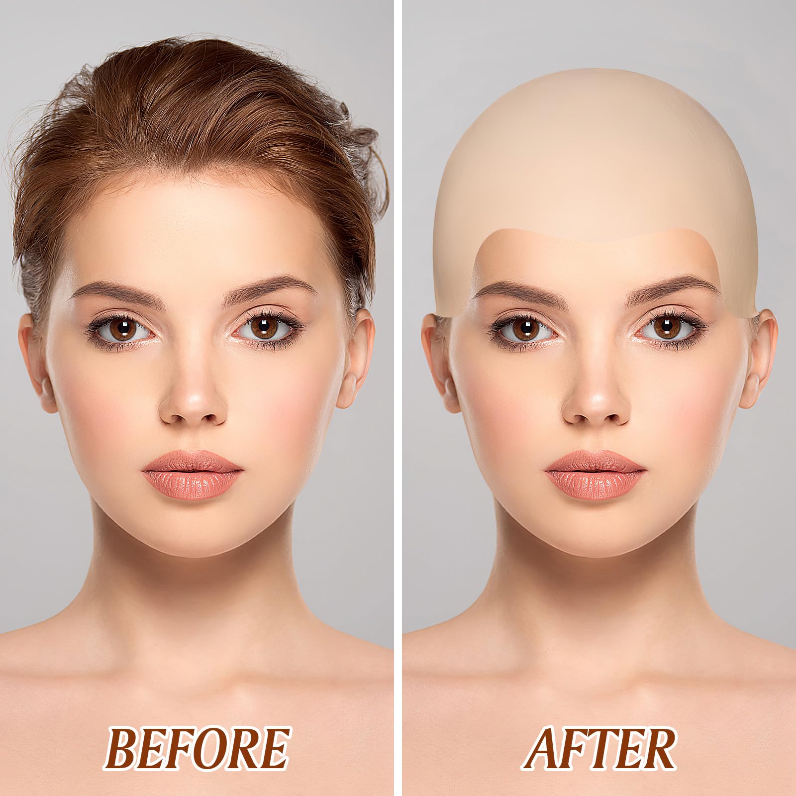 Beavorty 2pezzi Cappello Calvo Latticper Costumi Da Adulto Accessorio Per Halloween e Cosplay Comodo Per Teatri e Spettacoli