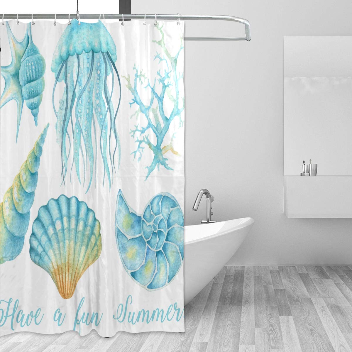 Meerjungfrau-Duschvorhang Mit Seestern & Korallen – Buntes Ozean-Design Fürs Badezimmer, 175 X 183 Cm