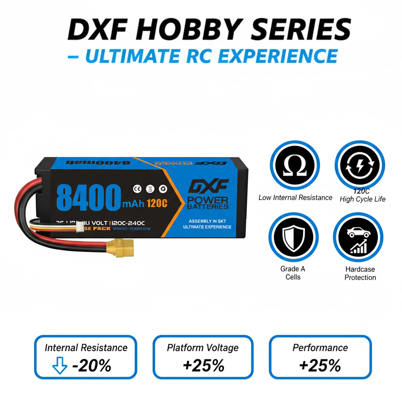 DXF 2 Packungen 3S LiPo Akku 11.1V 8400mAh 120C mit XT90 Plug Leistungsstarke für RC Helikopter Auto Flugmodelle Boot Truck Unheimliche Leistung Explosive Dynamik Game-Changer