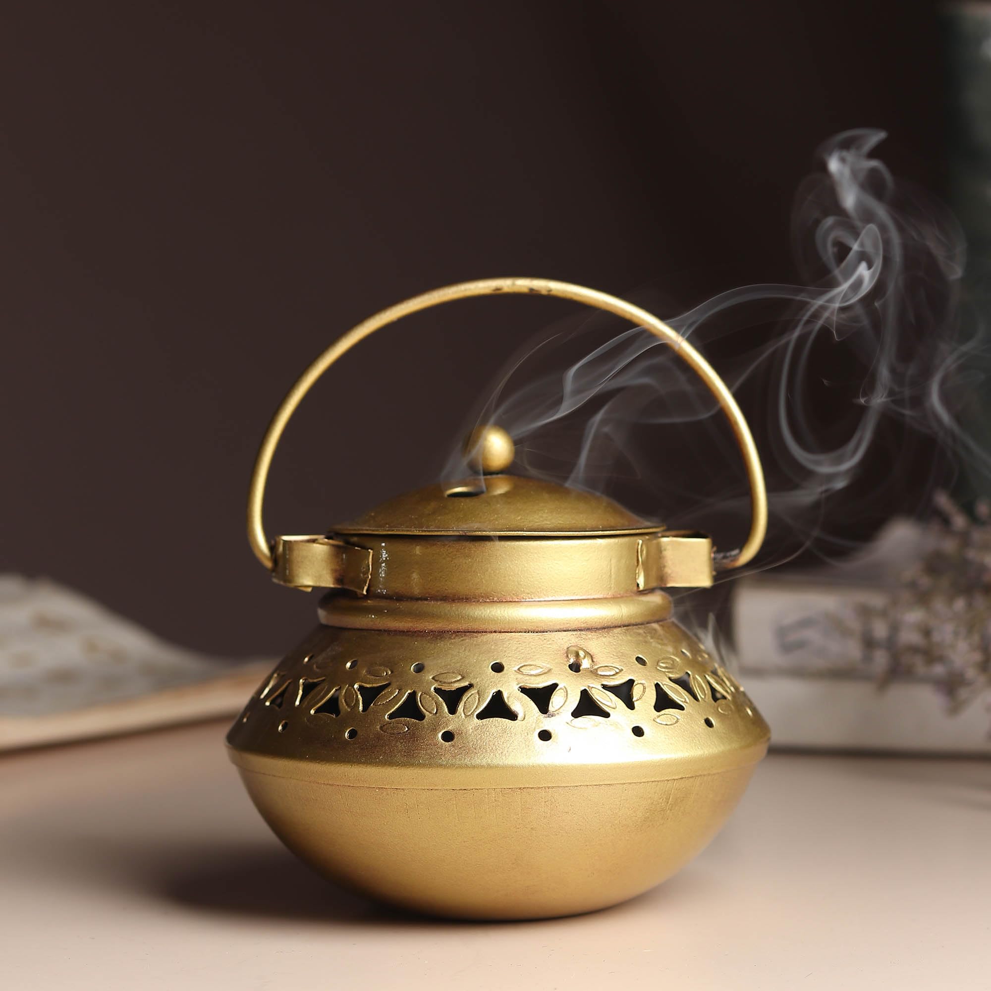 Habere India-All The Cultures Fabricating India Candle Holder for Home Decor | Diwali Decoration for Home | Tealight Holder | Metal Candle Stand (X Small: 11x11x10 cm)-picture-18