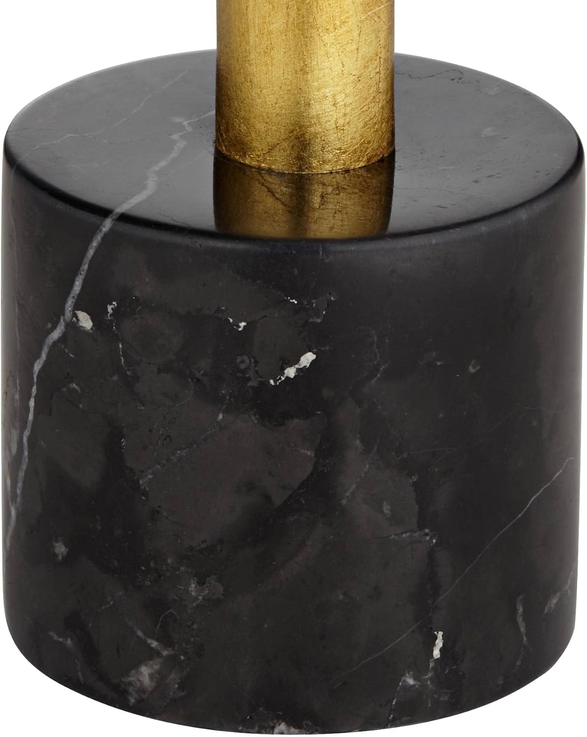 Possini Euro Design Minerva 32" Tall Large Modern Glam Luxury End Table Lamp Sculptural Gold Leaf Finish Marble Black Shade Living Room Bedroom Bedside Nightstand House Office Home Reading Kitchen