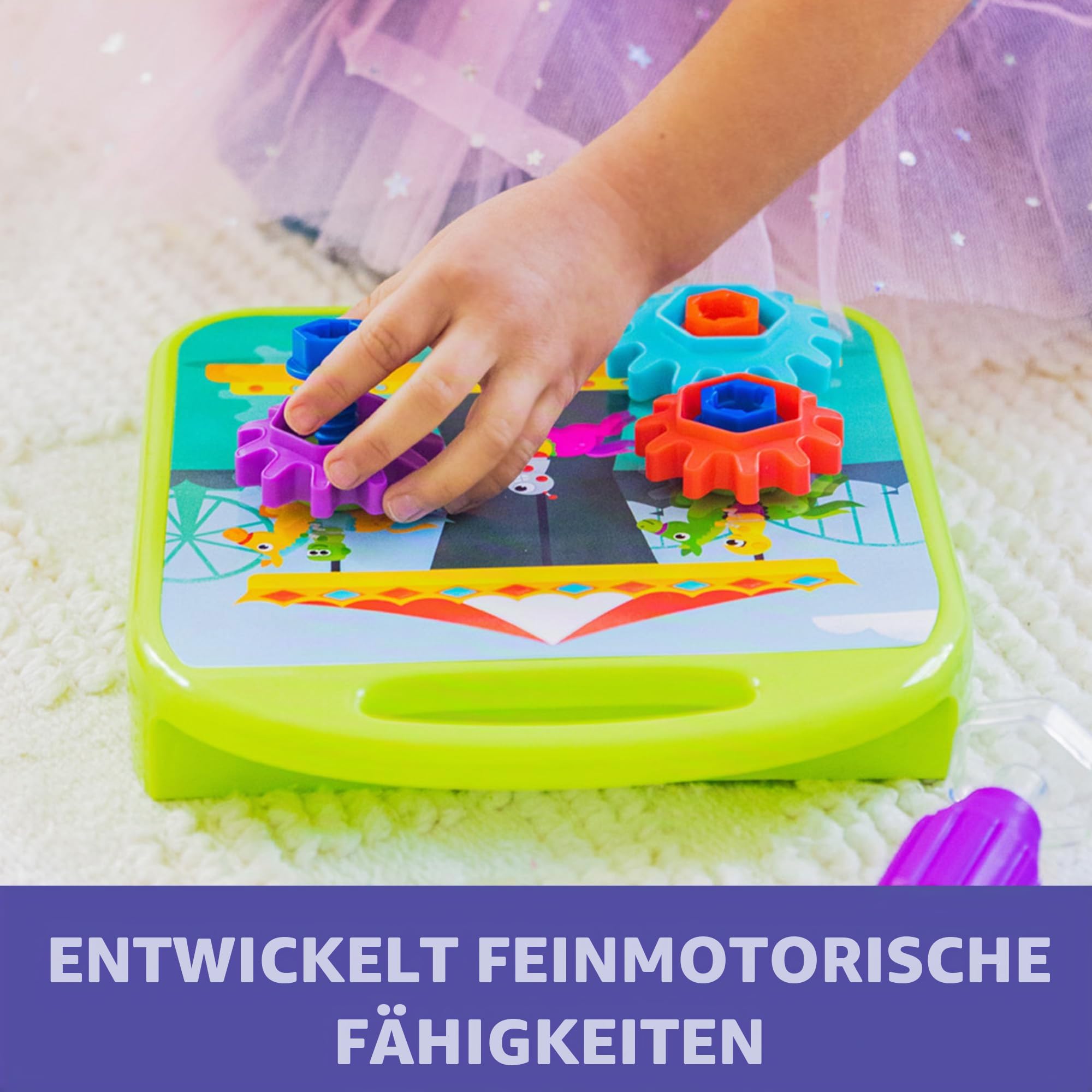 Learning Resources Design & Drill Zahnradwerkstatt, 55 Teile mit elektrischem Spielzeugbohrer, MINT-Spielzeug, für Jungen und Mädchen ab 3 Jahren