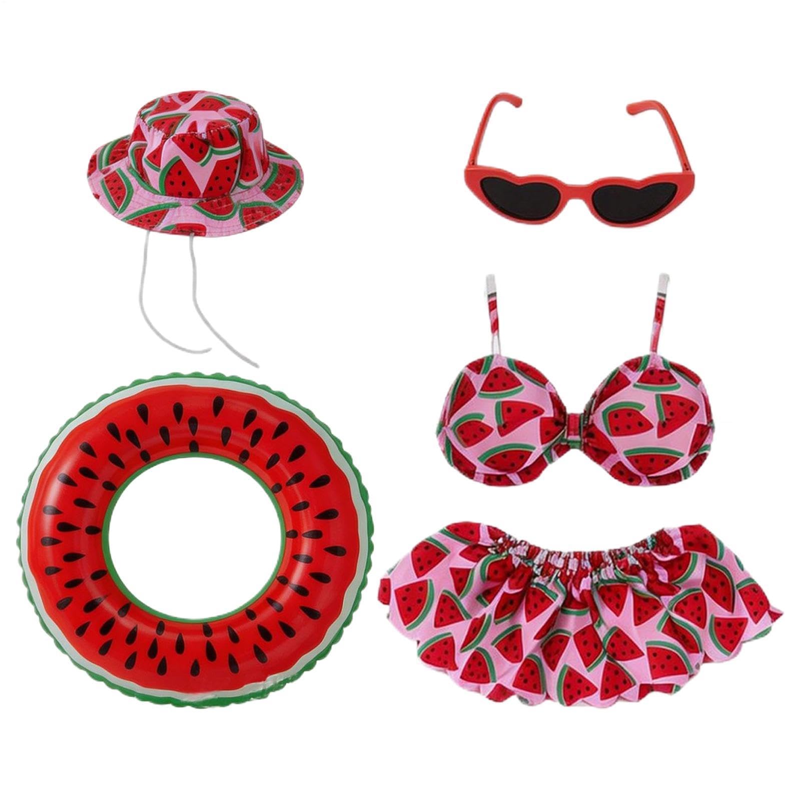 Ropa de bikini de sandía para ganso de jardín de 5 piezas decorativas para patio 8
