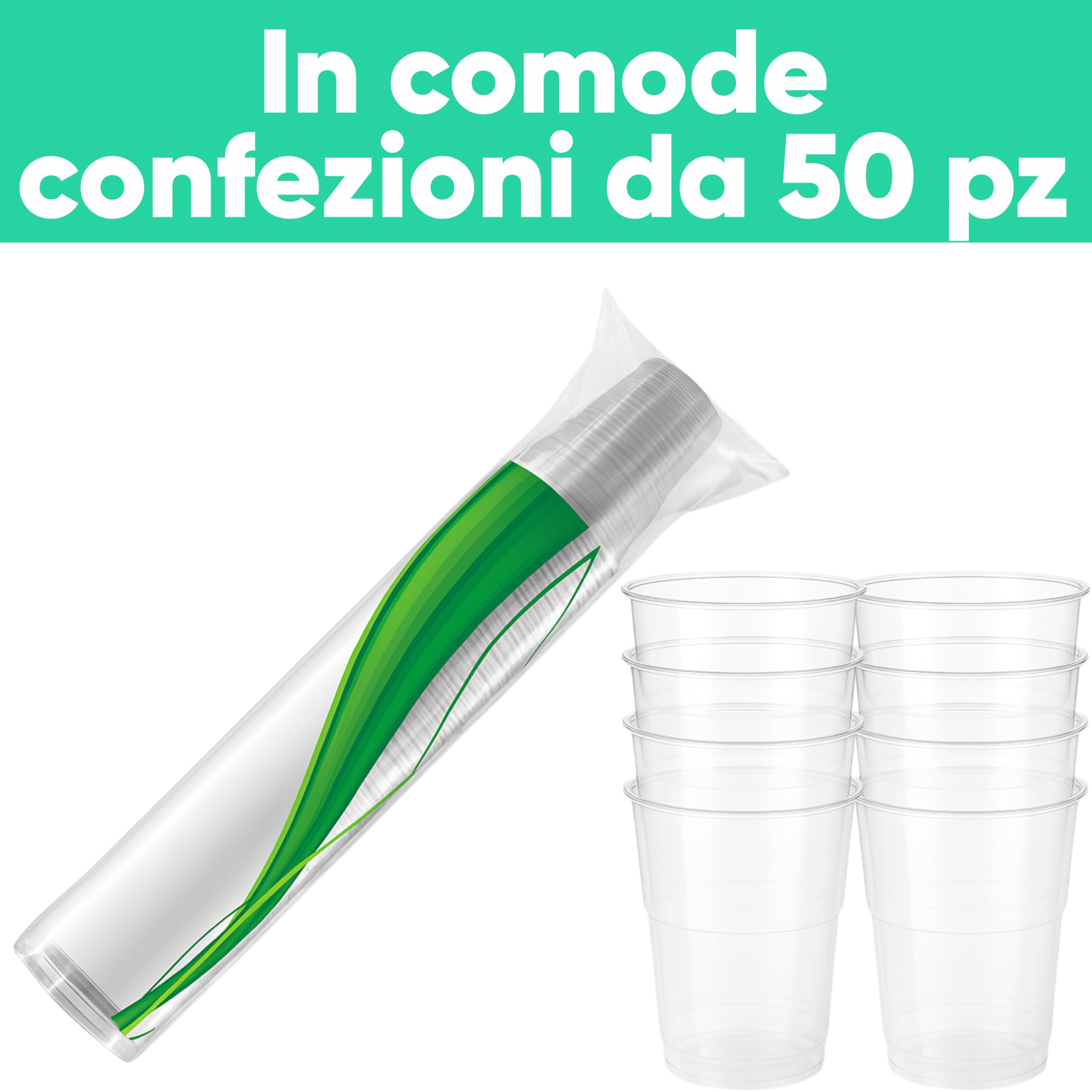 1000 Bicchieri Trasparenti Kristal da 200ml - Rigidi, Presa Sicura, Bordo Liscio Antischiuma - Per Acqua, Birra, Cocktail e Bibite Fredde o Tiepide