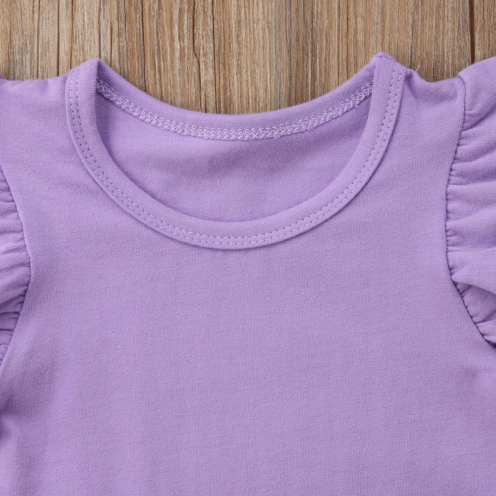 Baby Mädchen Rüschen-T-Shirt, einfarbig, Basic, Freizeitkleidung