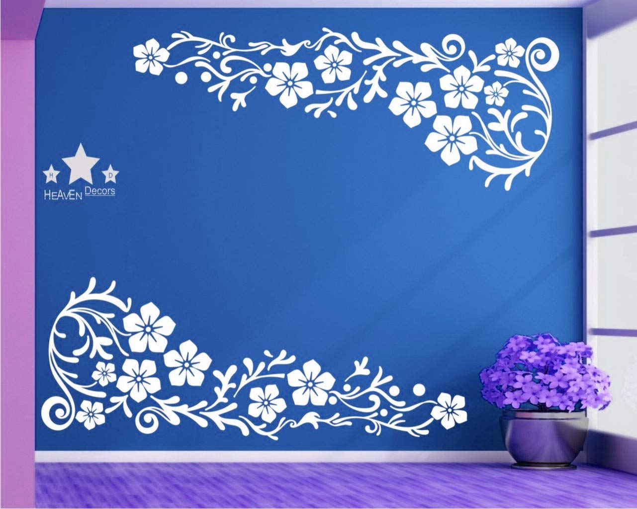 Heaven Decors Vine with Flower Sticker Wall Decal for Bedroom (PVC Vinyl, Ideal Size on Wall 95 cm x 75 cm) White, Botanical (B08411T84N) Amazon Price History, Amazon Price Tracker