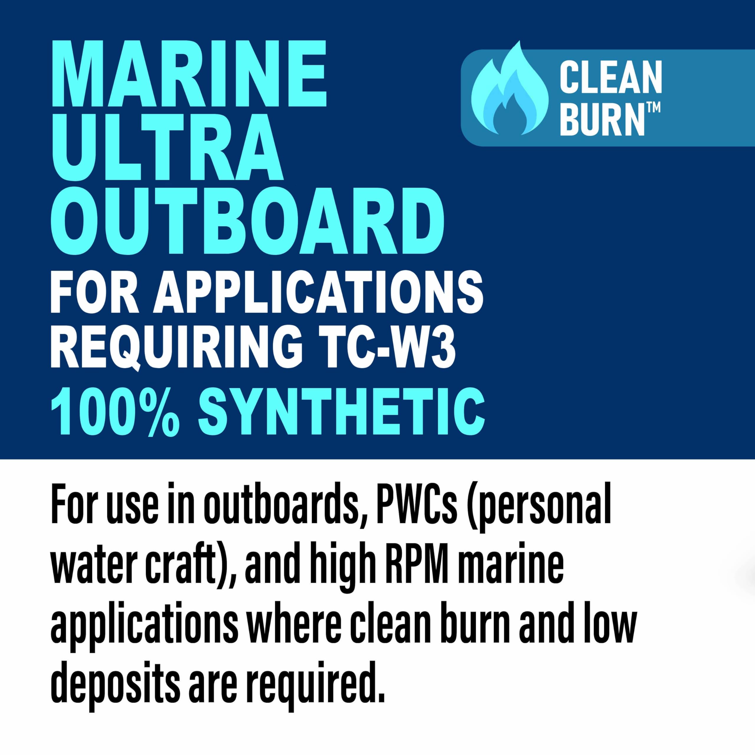 TRIAX Marine Ultra TC-W3 Aceite Motor 2 Tiempos Sintético - Para Fueraborda, Motos de Agua y Motores Marinos 2T 3,78 L (1 galón)