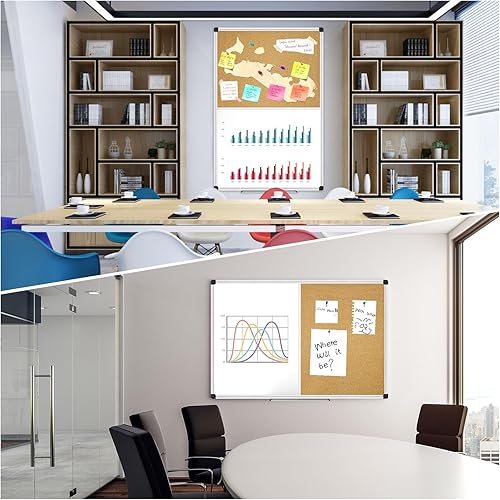 Miniatura 7 de XBoard Pizarra magnética 36 x 24 - Pizarra blanca combinada de borrado en seco Tablero de corcho 36 x 24