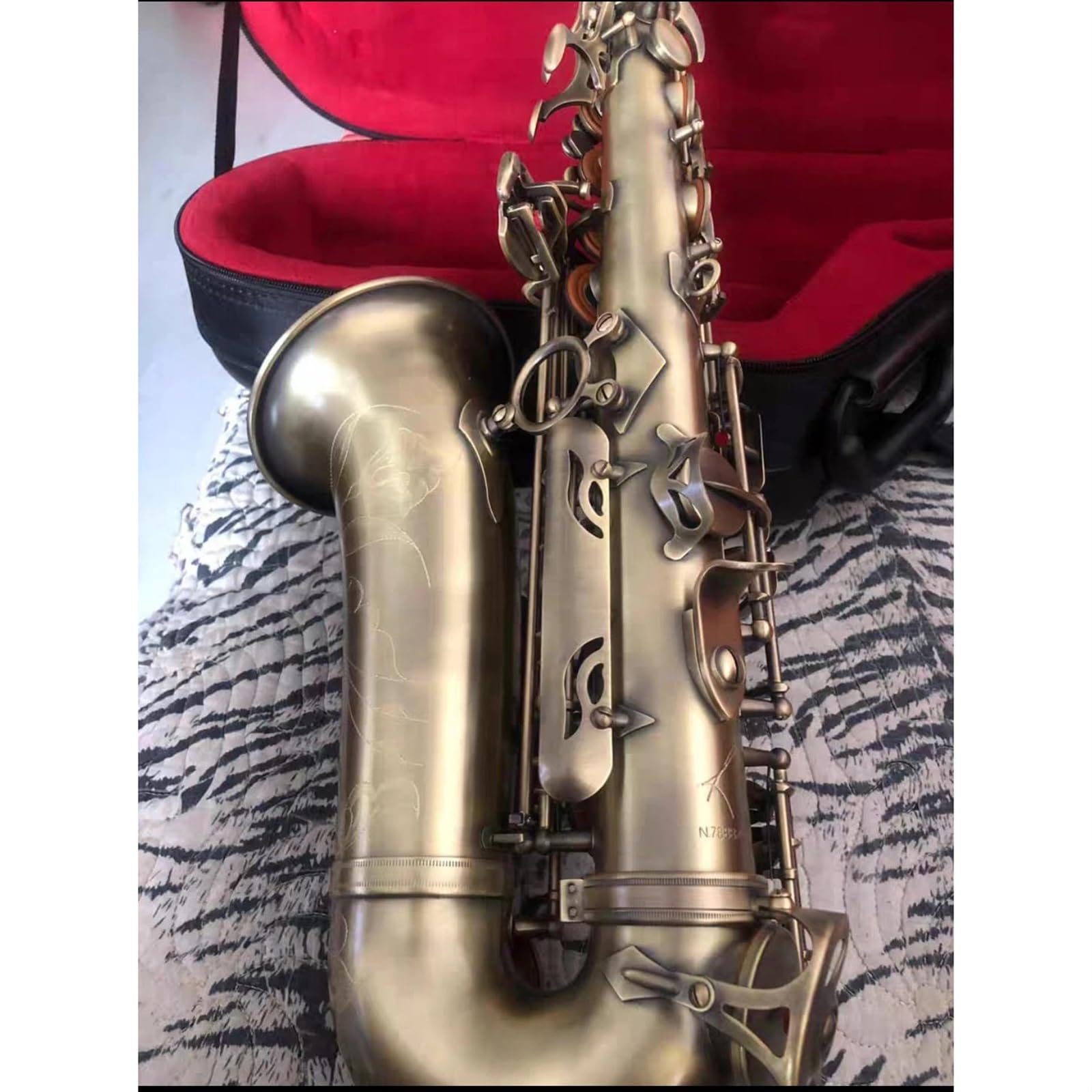 sassofono Sassofono Contralto In Mib Simulazione Antica Sax Contralto Strumento Musicale A Fiato Professionale (Color : Leather bag)