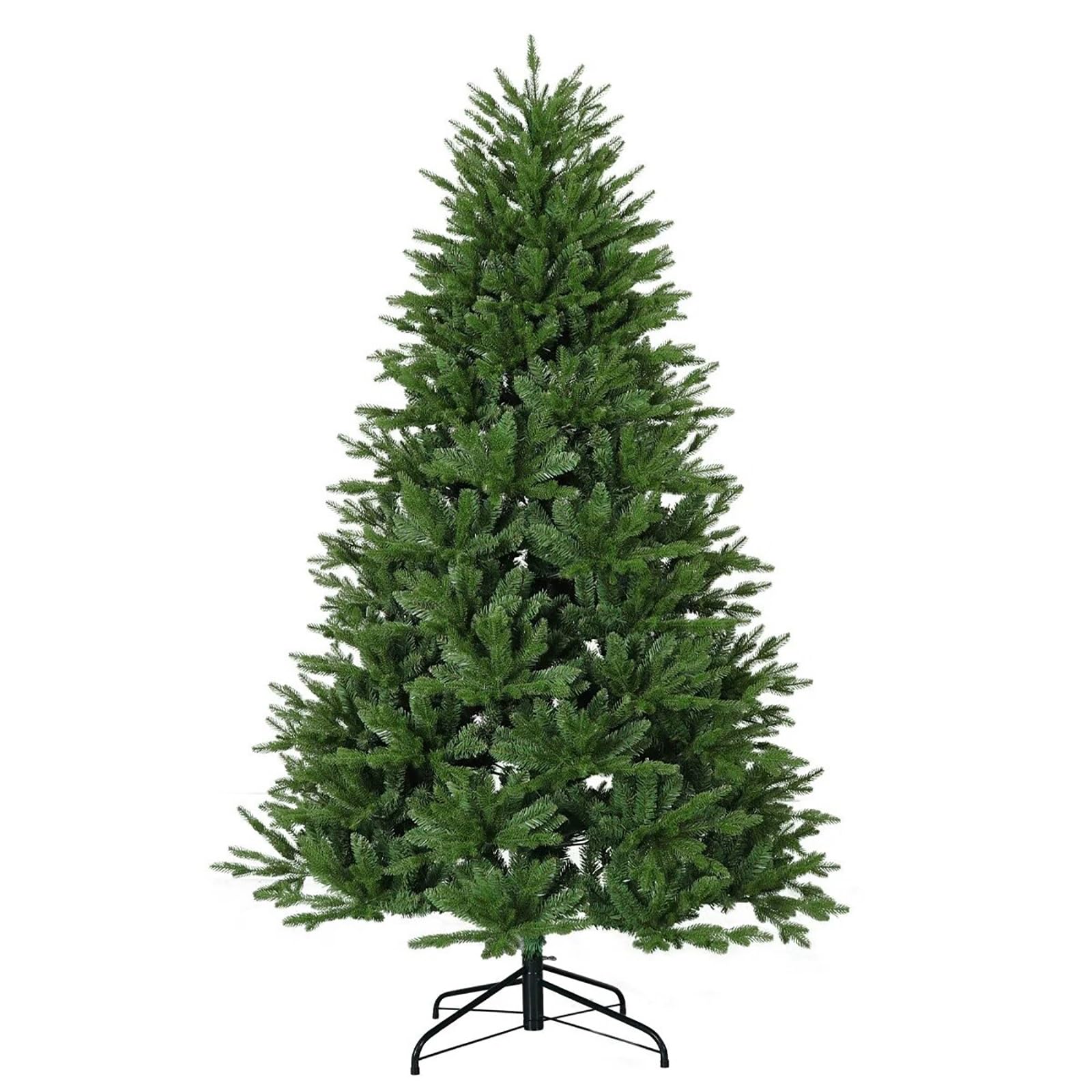 Árbol de Navidad Verde con Base, Decoración Artificial de PVC para el Hogar, Interior y Exterior, Ramas de Pino Fáciles de Plegar para Guardar(150cm/5ft)
