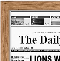 Vista 3 de Americanflat Marco de periódico de 11 x 22 pulgadas con plexiglás pulido, exhibición para artículos de medios variados, colección de firmas, marco