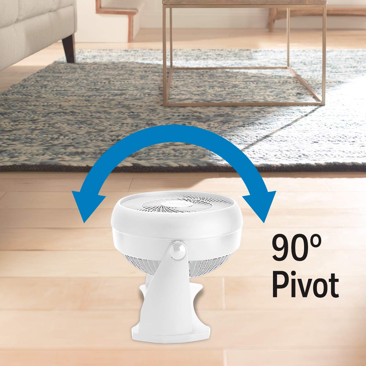 Honeywell HT-904 TurboForce Tabletop Air Circulator Fan, Small, White ?Çô Quiet Personal Fan for Home or Office, 3 Speeds and 90 Degree Pivoting Head