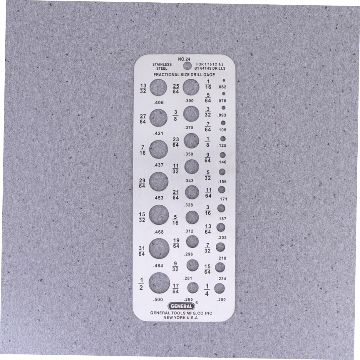 MUCKLILY Drill Gage Point Drill Gauge Caliper Gauge Tools Stainless Steel 29 Hole Quick Measurement Tool