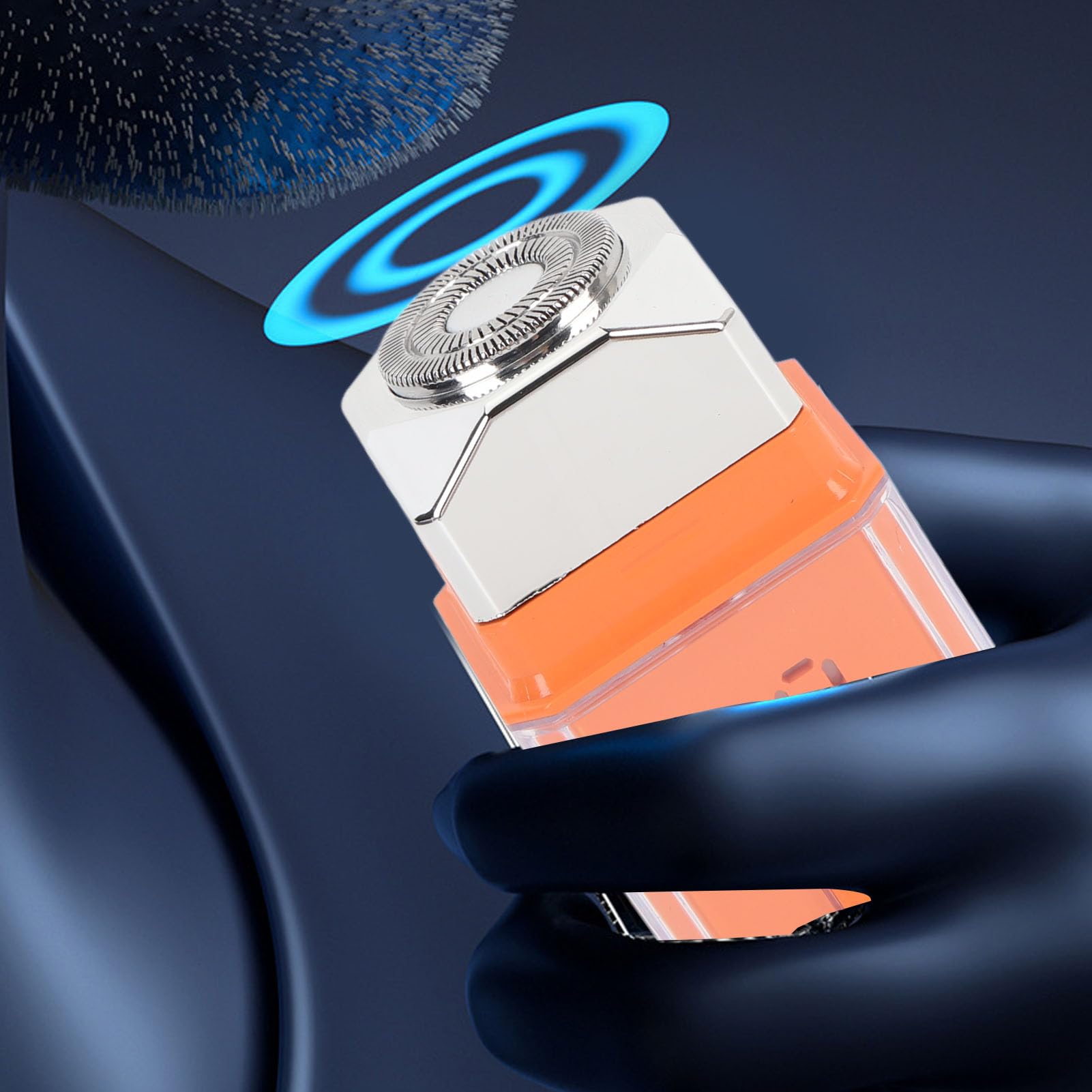 Mini Hair Trimmer – Compact, Portable Cordless Clipper for Men Women, IPX7 Water Portable Beard Clipper with Nose Hair Head, Beard Trimmer for Face Mustache (Orange)