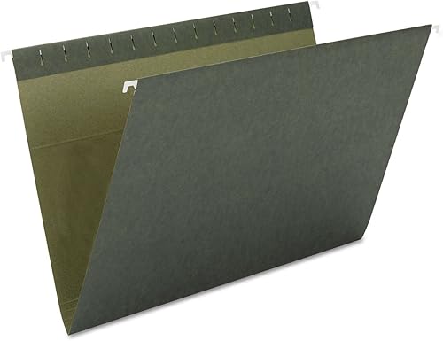Carpetas de archivos colgantes Smead con pestañas de 0.2 in, tamaño carta, varios colores primarios, 25por caja (64059), Verde