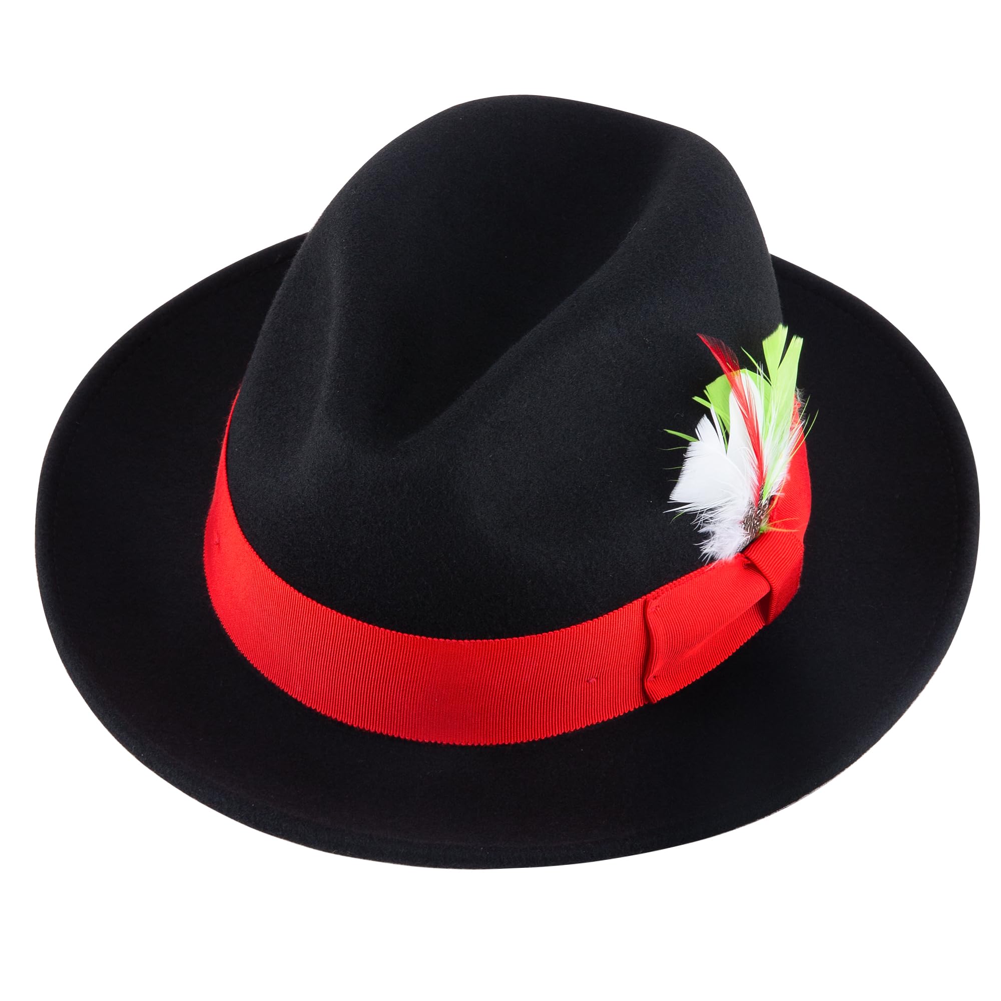 Classic Fedora Hat for Men & Women Wide Brim Felt Hat Adjustable Dress Panama Hat Wool Fedora Hat with Band