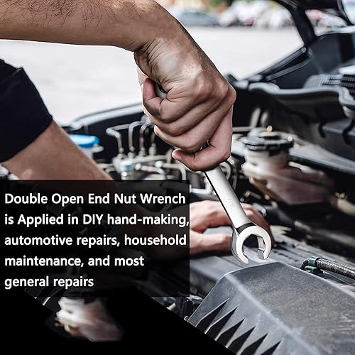 Miniatura 8 de Auniwaig Llave de tuerca de 0.63 x 0.71 pulgadas de 0.63 x 0.71 pulgadas, llave métrica de doble extremo abierto, para quitar tuercas de repuesto, 1